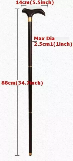 Bastón para caminar de madera de ébano sólido empaquetable caña práctica de armas 3 secciones 6059 2