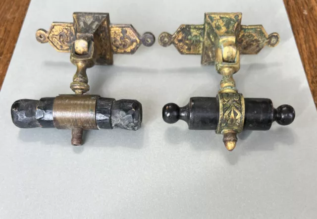 Vintage Salvaged Dresser Drawer Drop Pull Hardware Lot Brass Victorian (H52)