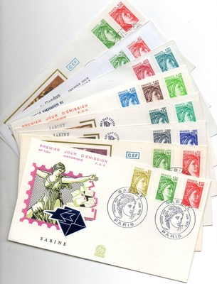 Lot De 8 Enveloppes Premier Jour Sabine