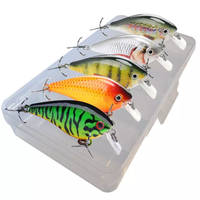 Wobbler Set inkl. Box I Hecht, Zander & Barsch I 13g, 7,5cm schwebend für Hecht