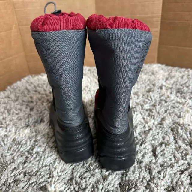 KAMIK RED GRAY Winter Drawstring Snow Boots Size 13 Insulated Felt ...