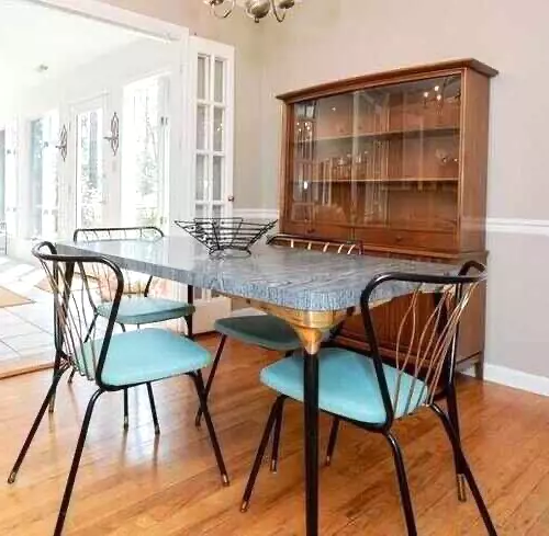 mid century chrome formica table and chairs
