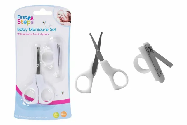 Newborn Baby Manicure Set with Scissors & Nail Clipper Safety Cover
