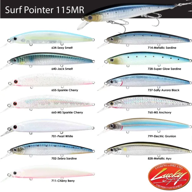 LUCKY CRAFT CIF Surf Pointer 115MR Jerkbaits Select Color $12.99