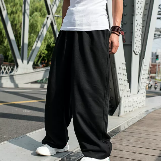 Homme Coupe Ample Pantalon Hip Hop SPORTS Jambe Large Taille Élastique