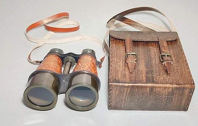 Royal Collection Nautical Leather & Antique Brass 6 Zoll Fernglas Antik,...