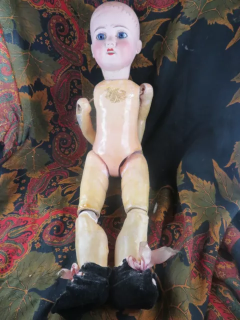 ancienne poupée tete en porcelaine antique doll  no 6 JB limoges