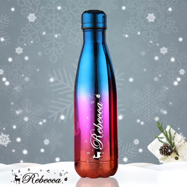 Personalised Engraved Water Bottle Vacuum Insulated for Child Birthday Xmas Gift