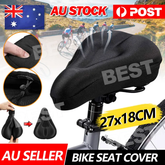 3D Seat Cover Silicone Thick Comfort Gel Cycling Bicycle Bike Cushion Pad Saddle