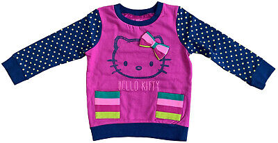 Girls Sweatshirt Hello Kitty Cotton Jumper Top Ex Uk Store 1 2 3 4 5 6 Years New