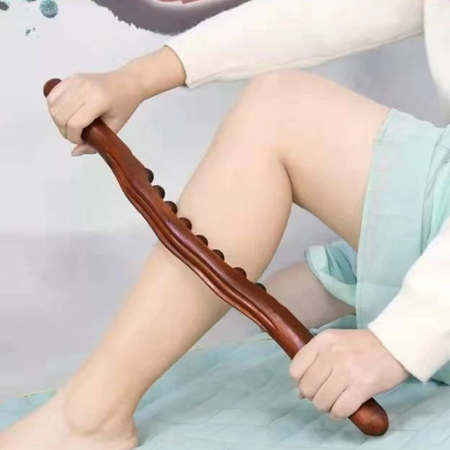 Palo Gua Sha Gran Área Ajuste Músculo Relajante 8 Cuentas Masajeador Corporal Guasha Stick