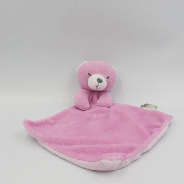 Doudou plat ours rose MES PETITS CAILLOUX CMP - 28539