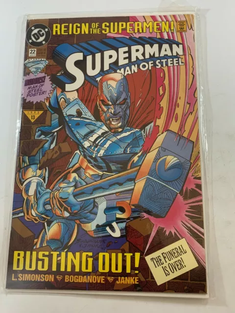 REIGN of the SUPERMEN! SUPERMAN The Man of Steel DC Comic No.22 Jun93 NICE COPY