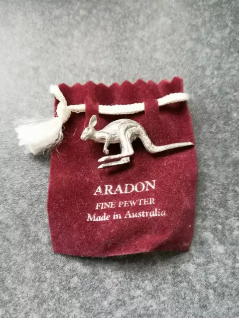 Kangaroo Vintage Aradon Fine Pewter Figurine Australian Animal 1980s Collectable