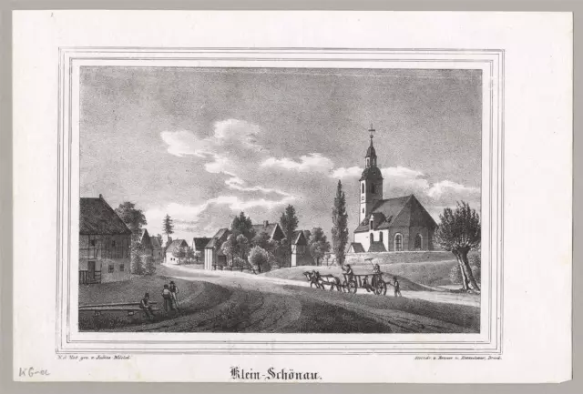 KLEINSCHÖNAU / Sieniawka - Sachsens Kirchen-Galerie - Lithographie 1840 2
