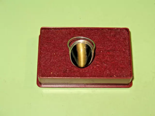 aus Nachlass/ Schöner alter Ring- 835 Silber-Tigerauge, 17,5mm D. !