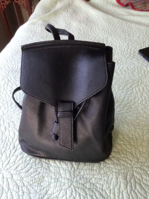 Urban Outfitters Black Faux Leather Backpack Purse