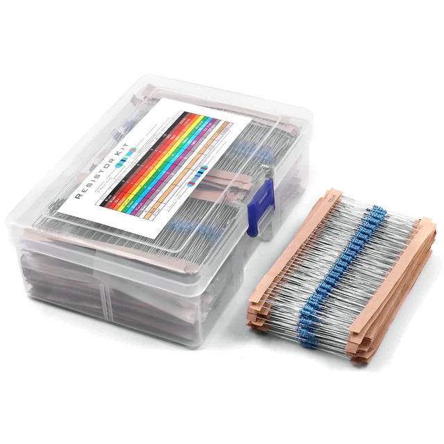 2600Pcs 130 Values Resistor Kit 1/4W, 1 Ohm-Ohm RoHS Compliant MelkTemn Re...