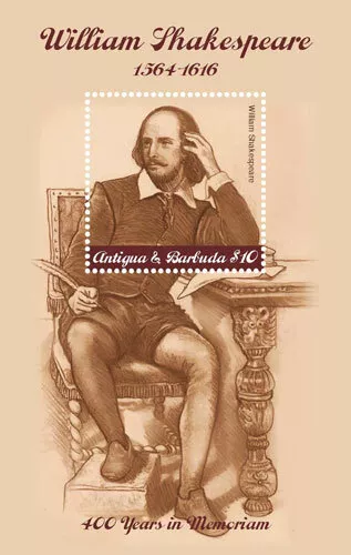 Antigua 2016 - WILLIAM SHAKESPEARE 400 YEARS IN MEMORIAM Souvenir Sheet - MNH