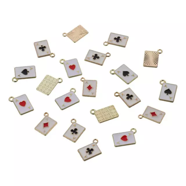 HEART SHAPE ENAMEL Pendants Plum blossom Poker Card Charms DIY Jewelry ...