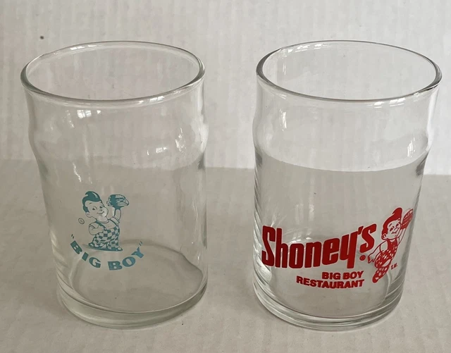 2 Vintage Shoney’s And Big Boy" RESTAURANT : 8 oz. JUICE Glasses