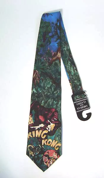 King Kong Jungle Scene Novelty Silk Neck Tie