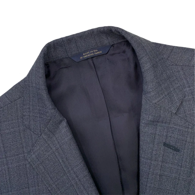 Uomo 42 R Brooks Brothers 1818 Regent Fit Medio Grigio Vetro Plaid Lana Giacca