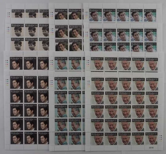 2018 Gibraltar; 50 Serien Prinz Charles, postfrisch/MNH, MiNr. 1879/84, ME 975,-