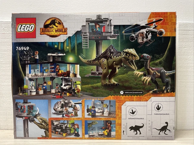 LEGO JURASSIC WORLD 76949 Giganotosaurus & Therizinosaurus Attack 810 ...