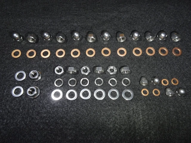 Set rondella cilindro suzuki honda yamaha kawasaki dado inox e rame