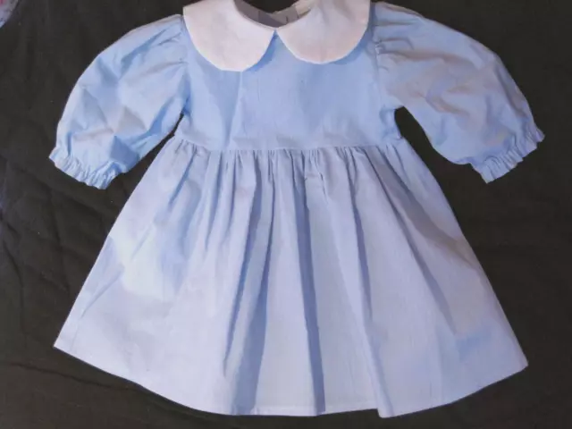 Alte Puppenkleidung Kleid hellblau Handarbeit Baumwolle f.Puppen Zapf Schildkröt