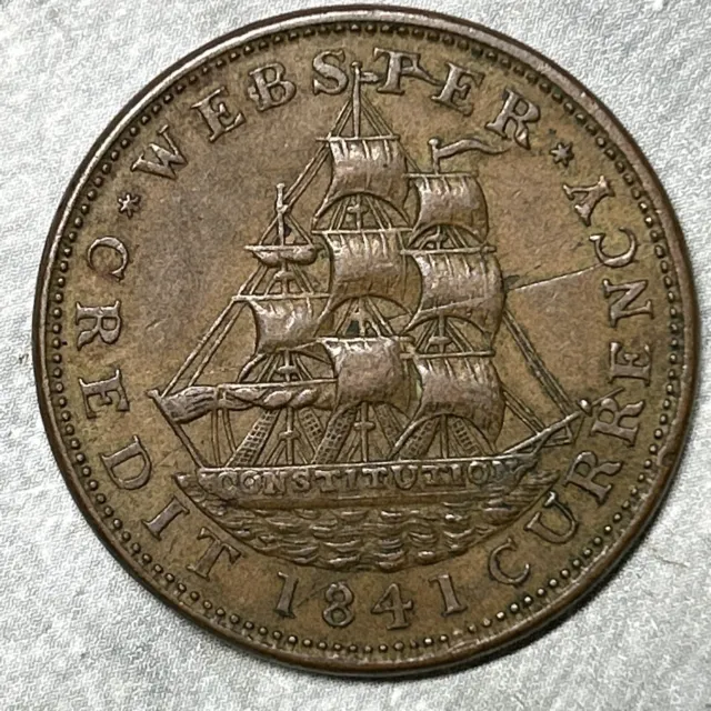 Hard Times Token 1837 Van Buren Metallic 1841 Webster Credit Currency #2 (F3672)