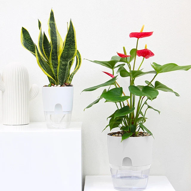 2 Layer ABS Flowerpot Self Watering Plant Container w/Water Tank (10.5cm) 4