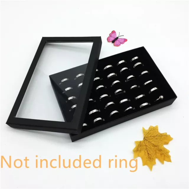 Jewelry Ring Organizer Case Tray Display Holder Earring Velvet Storage Box f