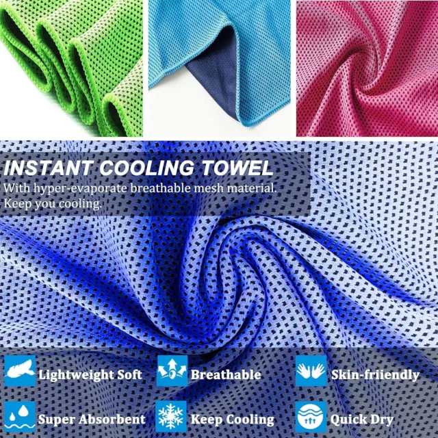 YQXCC 4 Pack Cooling Towels (100X30 Cm) Cool Cold Towel, Soft Breathable Chilly 3