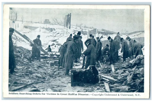 c1920's Soldiers Searching Debris Great Halifax Disaster NS Canada Postcard