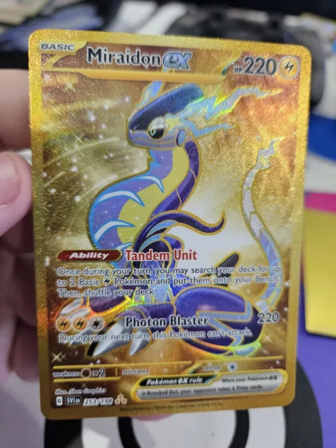 Pokémon SV1 Miraidon ex gold 253/198, Hobbies & Toys, Toys & Games on  Carousell