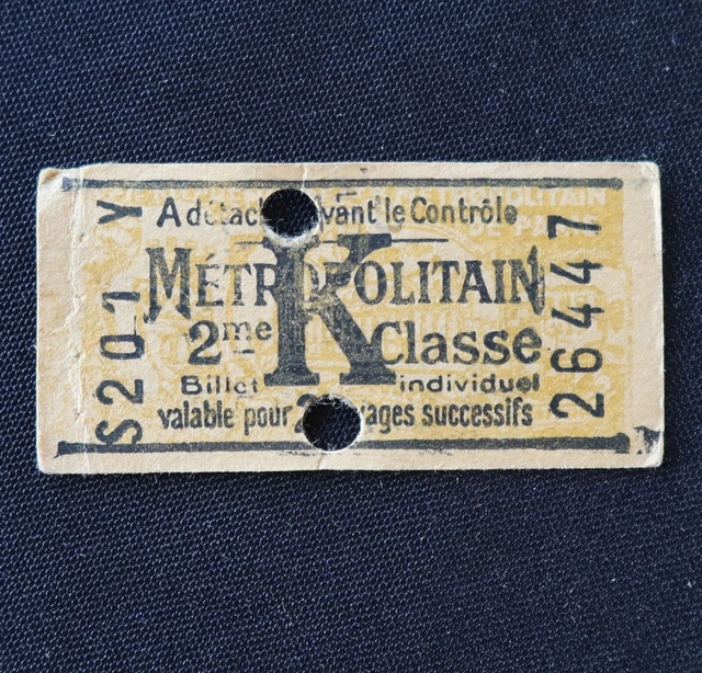 ANCIEN TICKET PARIS métro RATP K 1945 publicité lame rasoir RB Metropolitain 15 EUR 5,00