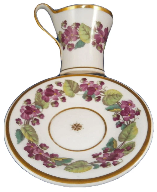 Antico 19thC KPM Berlino Porcellana Biedermeier Tazza e Piattino Porzellan Tasse