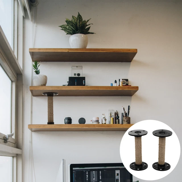 2 Pcs Iron Pipe Brackets Shelf Bracket Decorative Shelving Water Pipe 7