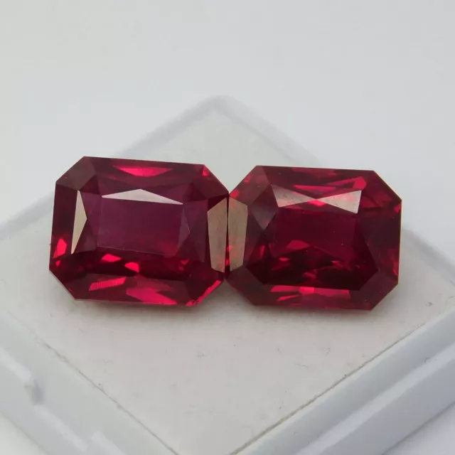 16 Ct Natural Red Ruby Pigeon Mozambique Emerald Cut Loose Certified Gemstone