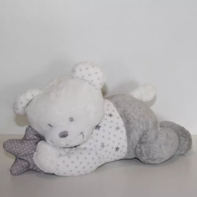 Doudou Ours Tex - Musical - Gris étoiles