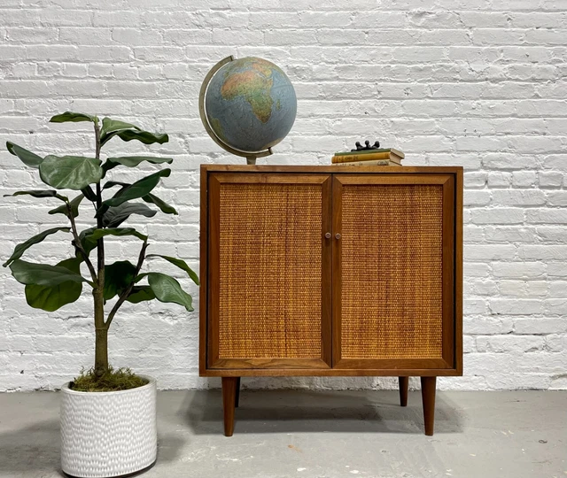 WALNUT Mid Century Modern Jr. Credenza / VINYL Record STORAGE Cabinet