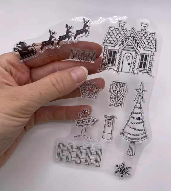 Christmas Present Rubber Stamps (No Block) Scrapbook Card Making Tree Santa