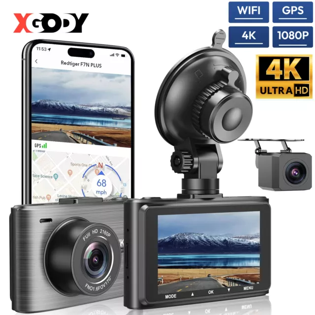 XGODY 4 " Dashcam Autokamera Dual 1080P Video Recorder DVR Dual Lens Nachtsicht