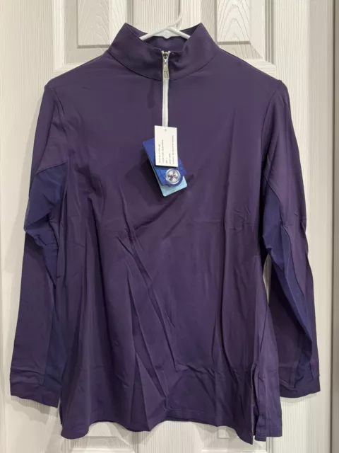 Tailored Sportsman ICEFIL Long Sleeve Ziptop Shirt - Large In Grape