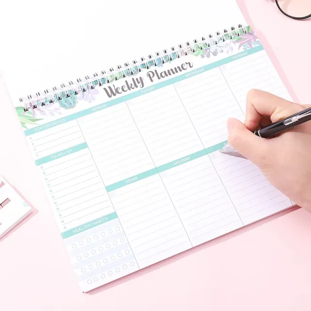 [floresc-4329] Simple Week Plan Memo Book Weekly Daily Planner Coil Notebook Ag