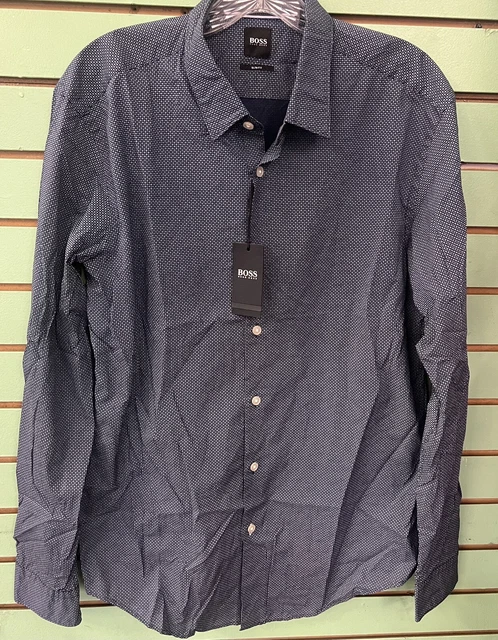 BOSS HUGO BOSS Shirt Blue Mens Size L  NWT