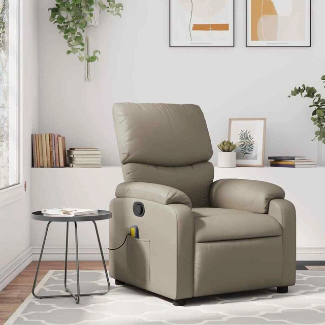 Massagesessel Fernsehsessel Relaxsessel Cappuccino-Braun Kunstleder vidaXL