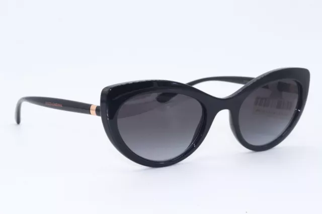 New Dolce & Gabbana Dg 6124 501/8G Black Gold Gradien Authentic Sunglasses 53-21